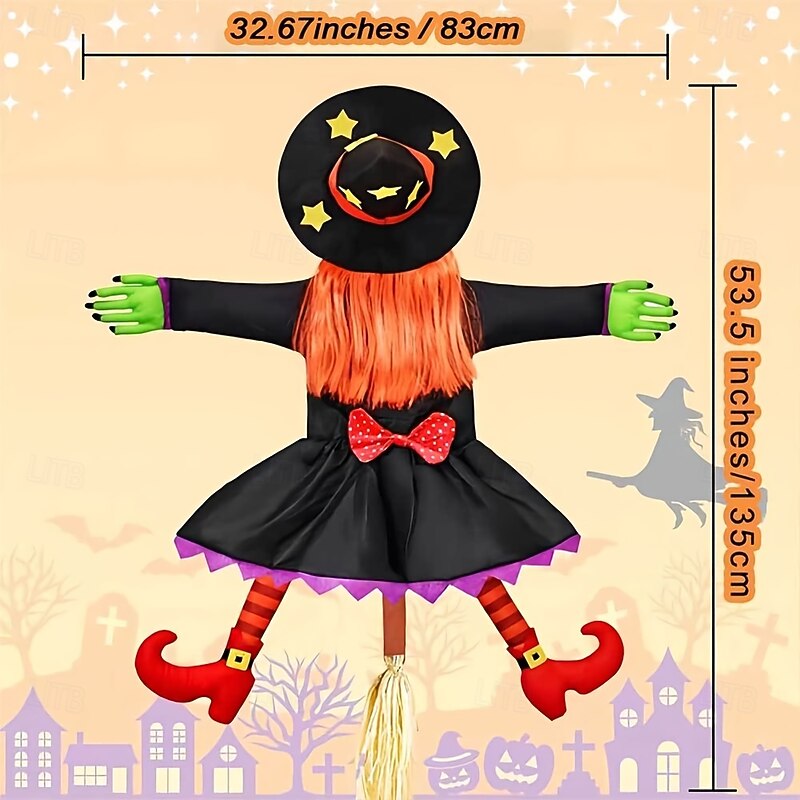 1pc Halloween Tree Climbing Witch Hug Decoration Outdoor Scary Tree Prop Artistic Decorative Statue for Multiple Room Types Plastic and Fabric Material No Power Needed Spooky Party Accessory3
