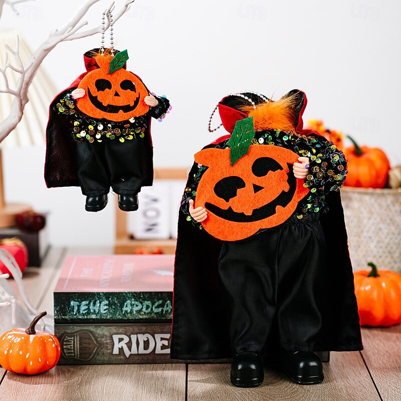 Halloween Headless Demon Figurine, Vampire Pumpkin Tabletop Decoration, Spooky Resin Statue for Haunted House, Halloween Party Decor3