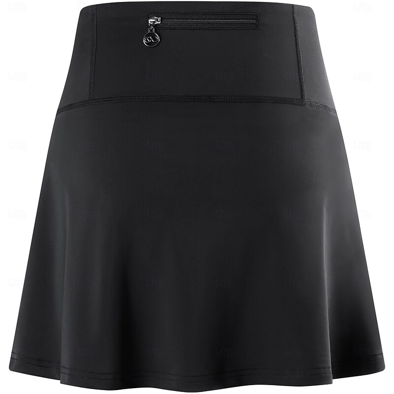 WOSAWE Women's Solid Color Cycling Skort Skirt Bike Skirt Padded Shorts / Chamois Relaxed Fit Road Bike Cycling Sports Reflective Strips Sweat-Wicking Black Clothing Apparel Bike Wear