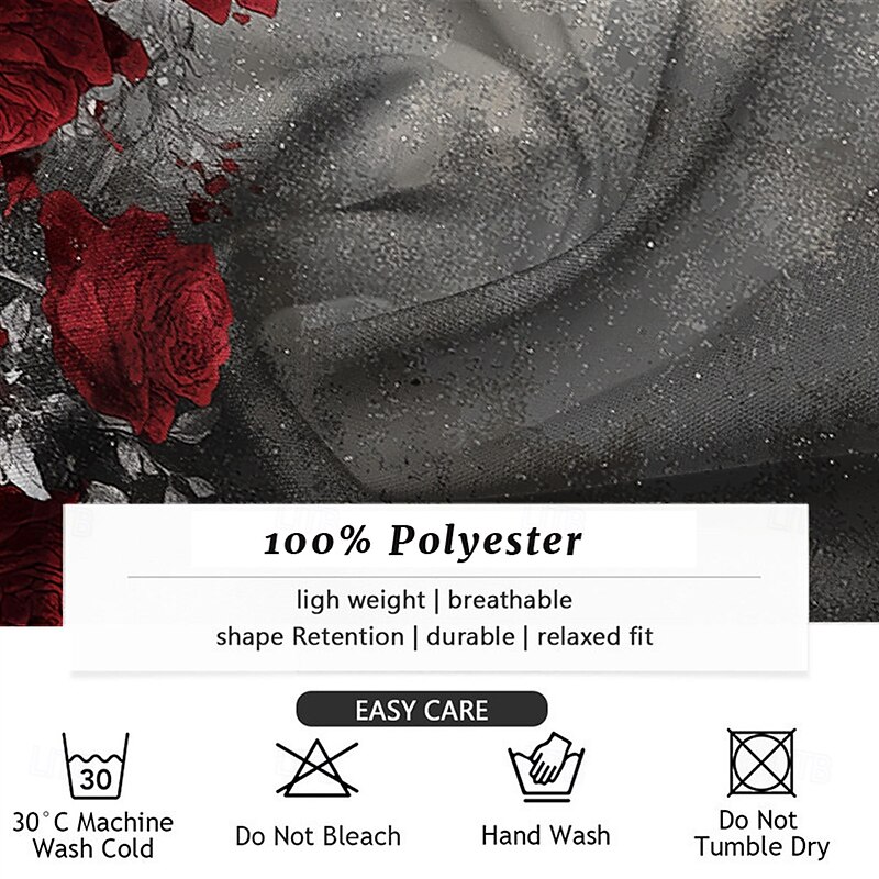 Men's Romantic Glitter Shine Halloween Costumes Shirt Button Up Shirt Long Sleeve Dark Gothic Style Holiday Streetwear Summer Spring Turndown 3D Print Collared Shirts Black3