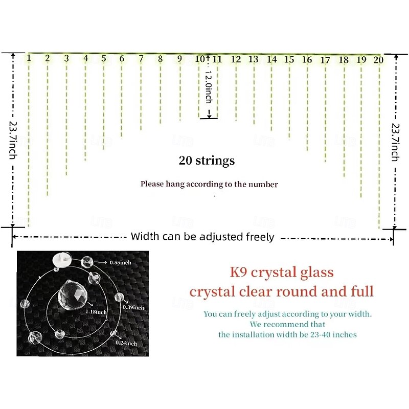 20/25/30/35 Strings Arched Crystal Bead Curtain Window Room Divider Hanging Colorful Beads Indoor Doorway Decoration Wedding Party4