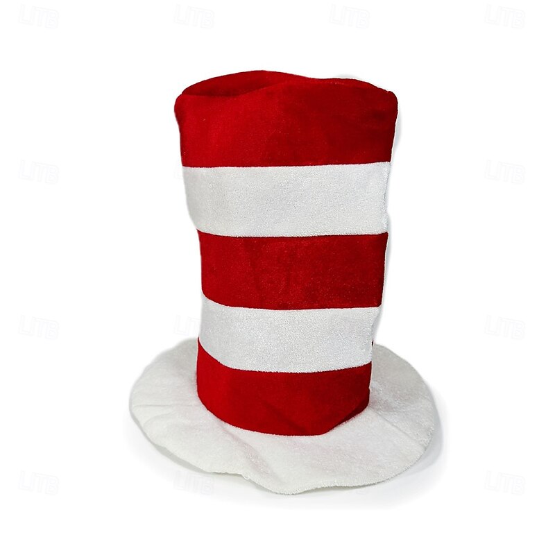 The Cat in the Hat Hat Accessories Top Hat Storybook Characters Cosplay Movie Cosplay for Unisex Kids Adults' Halloween Carnival World Book Day Performance Educational Dress Up School Event Dress Up3