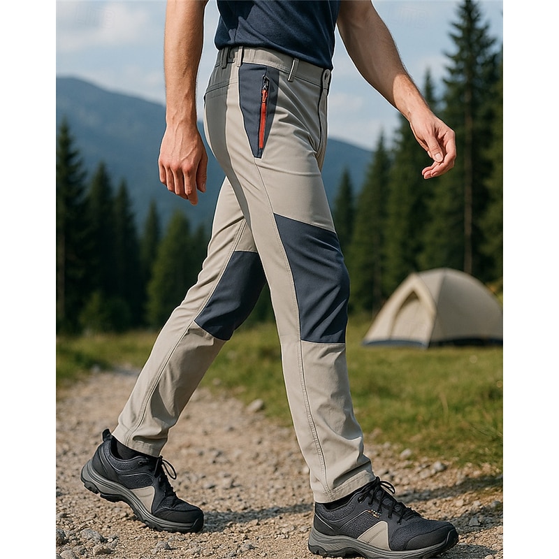 Men's Hiking Pants Trousers tracksuit bottoms Patchwork Summer Outdoor Regular Fit Waterproof Windproof Quick Dry Lightweight Pants / Trousers Elastic Waist Army Green Khaki Camping / Hiking Golf2