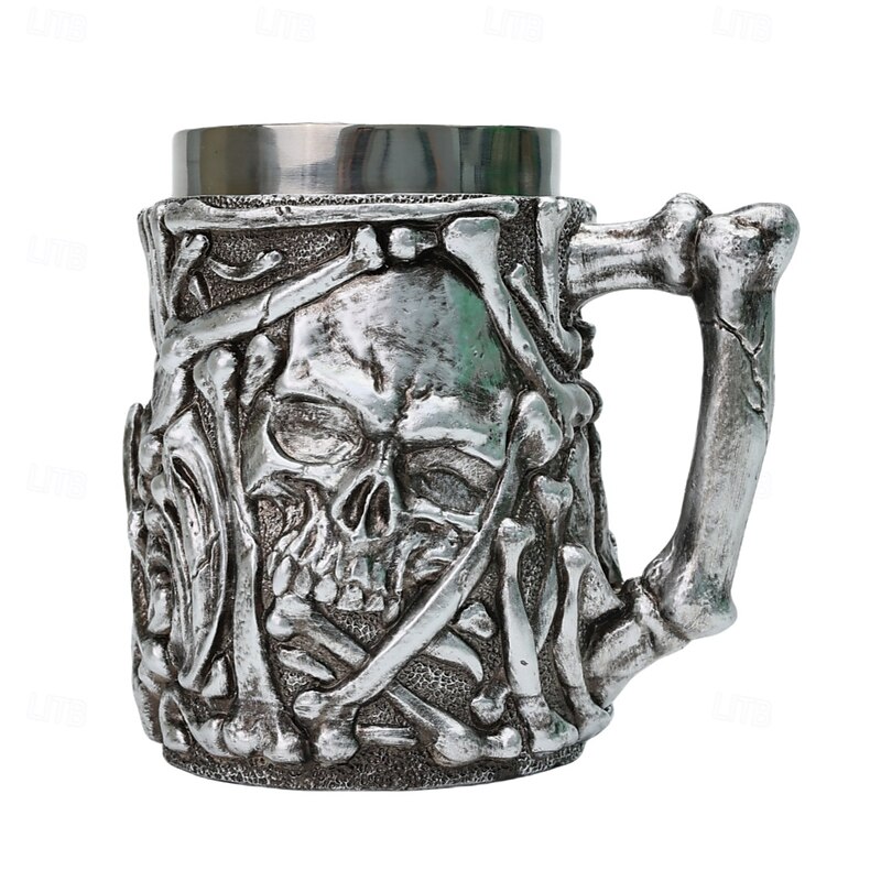 Halloween Skull Mug Resin Craft Skull Coffee Cup Unique Halloween & Easter Decorative Drinkware Spooky Mug for Party, Gift, and Home Decor3
