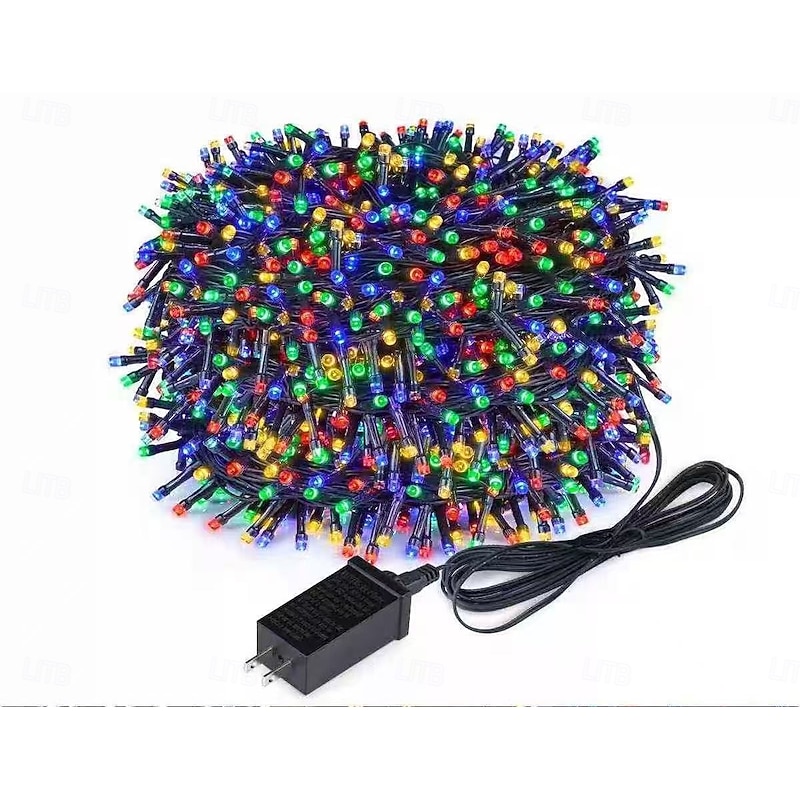 15m String Lights 800 LEDs EL 5mm 1Set Mounting Bracket 1PC Multi Color Creative String Lights Holiday Lights Outdoor Holiday Wedding 24 V4