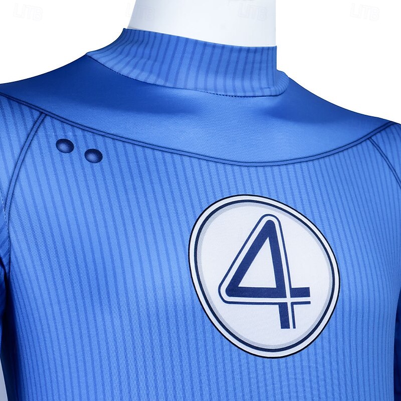 The Fantastic Four: First Steps Superhero Mister Fantastic Jumpsuit Bodysuits Carnival Costume Dress Up Movie Cosplay for Men's Adults' Halloween Carnival World Book Day Performance Party Comic Con4