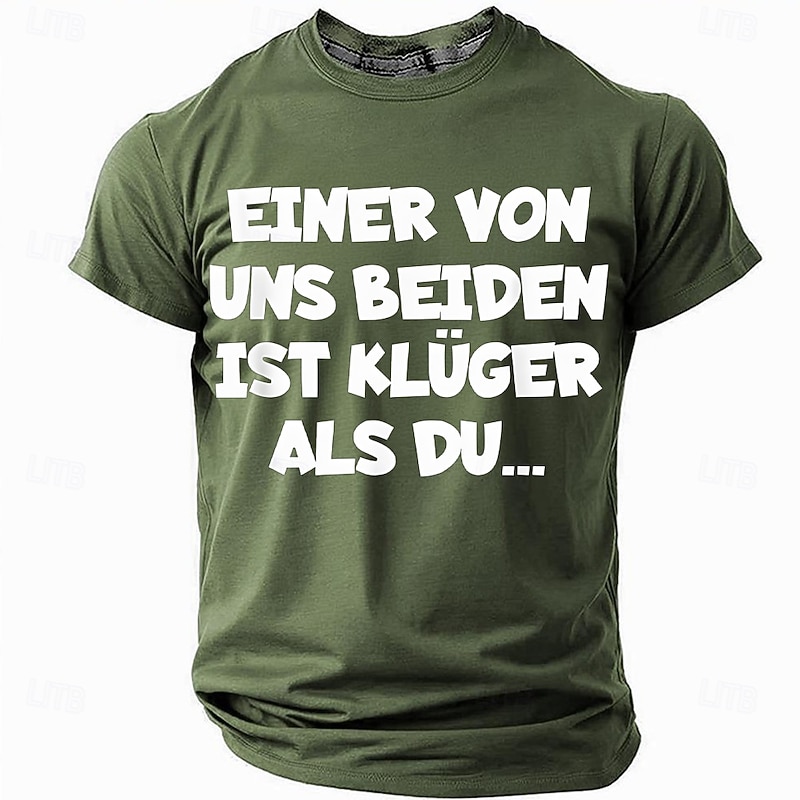 Olive Green Men's Funny Graphic T-Shirt: "One of Us Is Smarter Than You" Sarcastic Intelligence Humor Tee3
