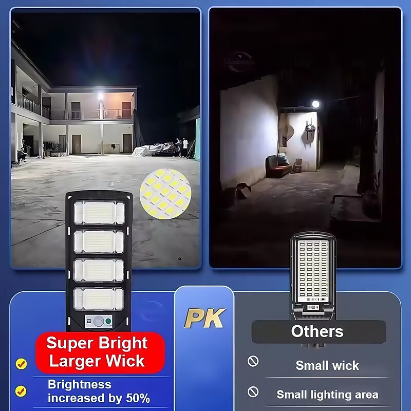 20W/30W/40W /50W Remote Control LED Solar Street Lights Outdoor Garden Street Light Motion Sensor Remote Control Waterproof Wall Light Garage Floodlight  1PC4