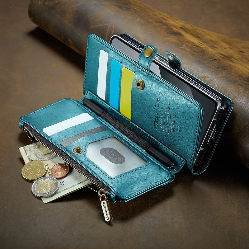 Phone Case For Samsung Galaxy Z Fold 7 Z Fold 6 Z Fold 5 Z Fold 4 Z Fold 3 Wallet Case with Lanyard with Wrist Strap Kickstand TPU PU Leather4