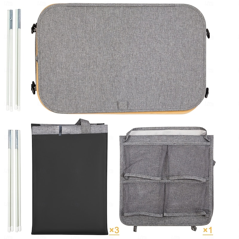 Laundry Hamper with Side Pockets and 3 Inner Bags,140L Large Foldable Recycle Bin Organizer, 600D Oxford Fabric Laundry Basket for Bathroom, Home, Beside Washing Machine3