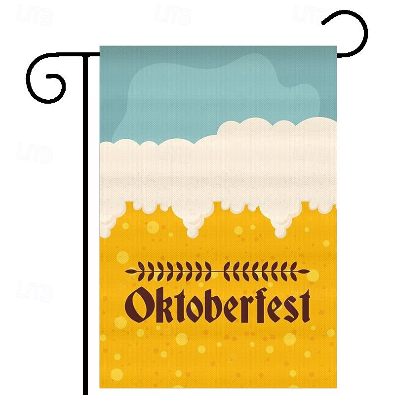 Oktoberfest Garden Flag German Bavarian 12 x 18 Inch Yard Flags, Small Garden Flags for Outside, Outdoor Flags,Beer Design Holiday Garden Flags3