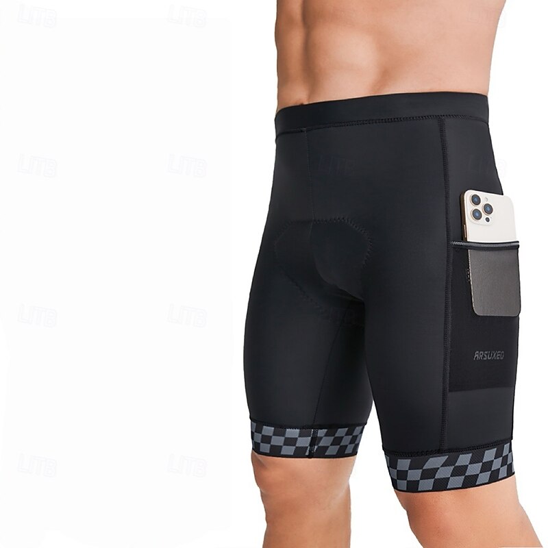 Arsuxeo Men's Stripes Cycling Road Shorts Cycling Underwear Shorts Cycling Pants Bike Shorts Tights Form Fit Mountain Bike MTB Road Bike Cycling Sports Stretchy Comfortable Protective Elastic Black3