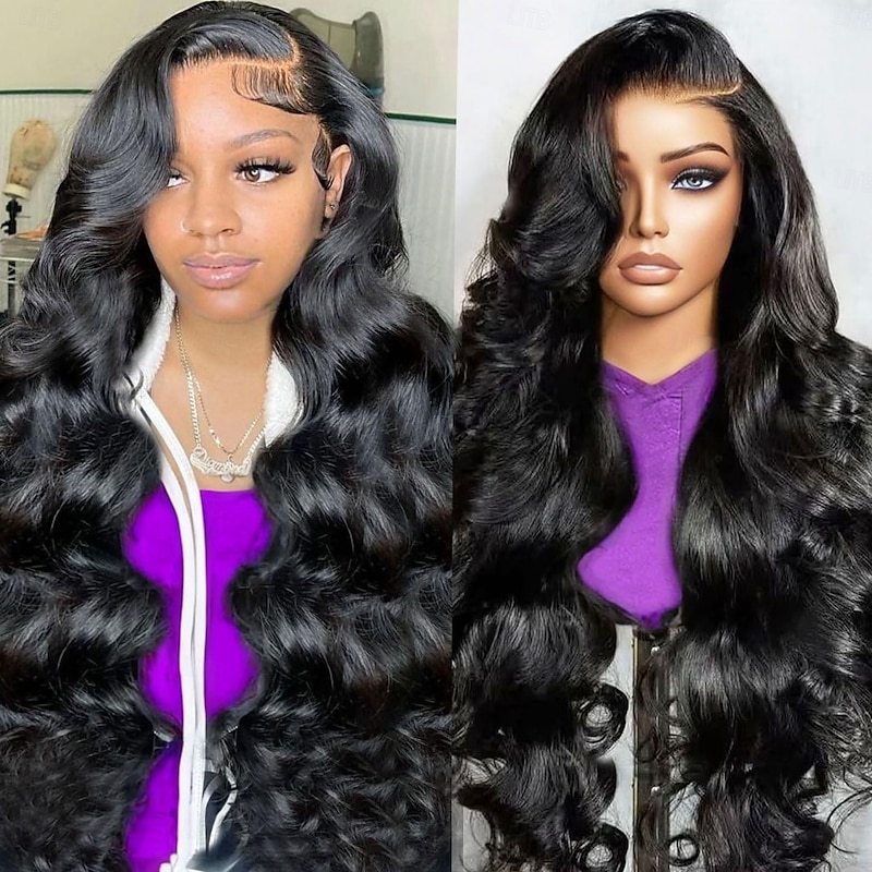 Natural Color 13*4 Front Lace Human Hair Wig  Body Wave Human Hair 180% Density 16-32 Inches