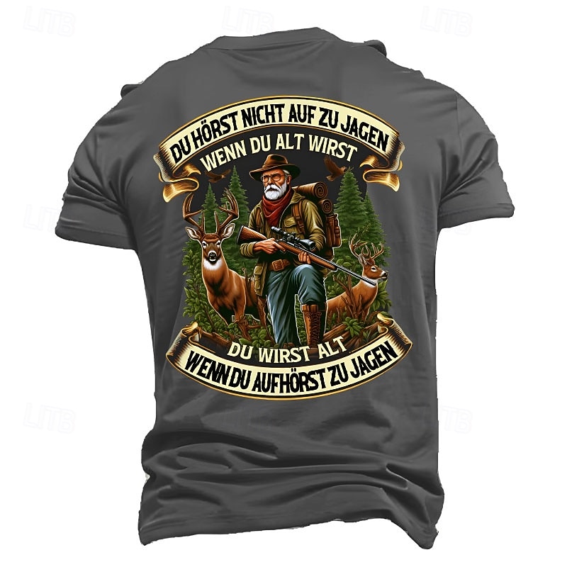 Men's Graphic Hunting T-Shirt, 'You Get Old When You Stop Hunting' Quote, Deer Hunter Lifestyle Short Sleeve Tee4