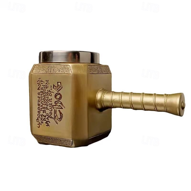 Thor Hammer Beer Mug, Oktoberfest Gift Mug Unique Hammer-Shaped Stainless Steel Stein, Norse Mythology Inspired Thor Hammer Tankard, Geek Gift for Men4