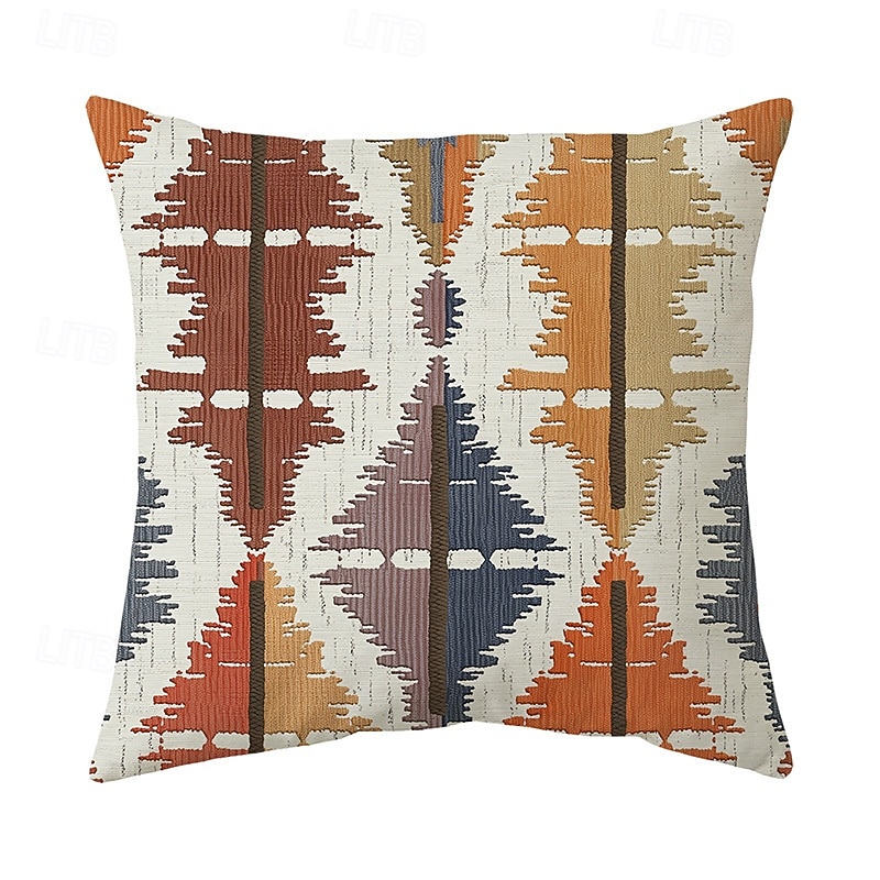 Geometric Western Vintage Decorative Toss Pillows Cover 1PC Soft Square Couch Cushion Case Pillowcase for Bedroom Livingroom Sofa Chair