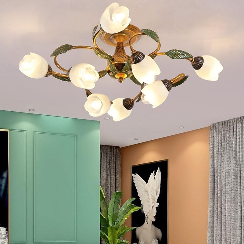 50 cm Cluster Design Geometric Shapes Ceiling Lights Glass Copper Industrial Brass Modern Nordic Style 110-120V 220-240V