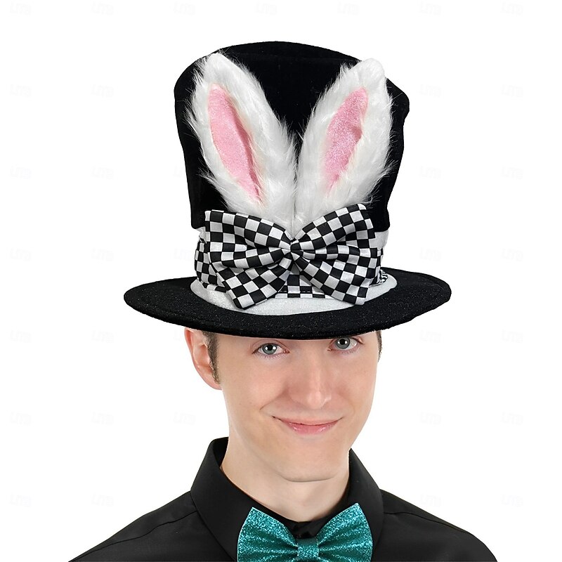 Alice in Wonderland Fairy Tale Mad Hatter White Rabbit Hat Accessories Top Hat Storybook Characters Cosplay Movie Cosplay for Unisex Kids Adults' Halloween Carnival World Book Day Performance