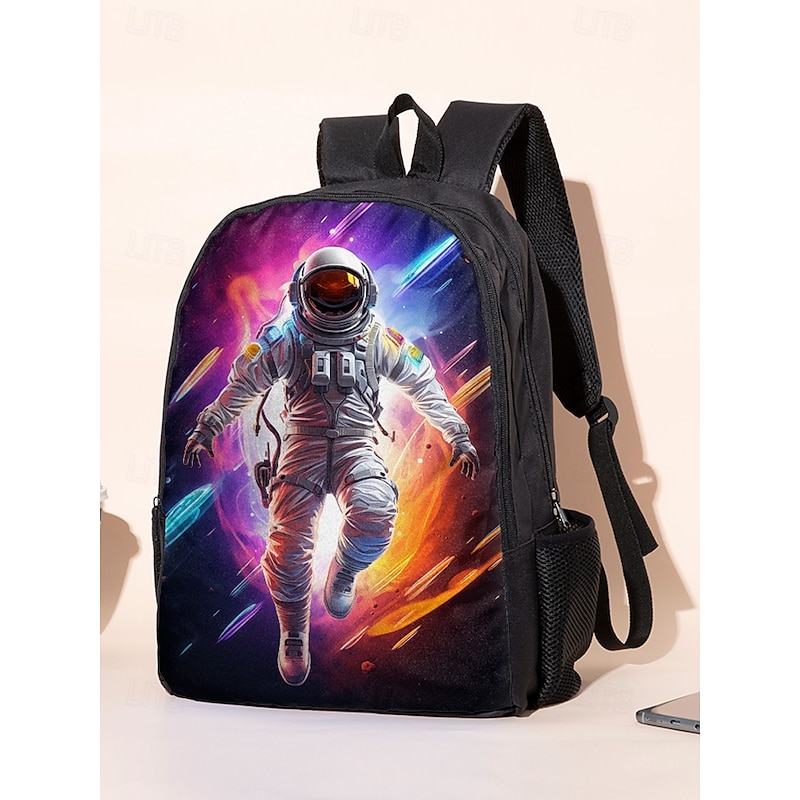 Kids' 3-Piece Astronaut Backpack Set – Colorful Galaxy Space Print School Backpack, Insulated Lunch Bag, and Pencil Case for Boys and Girls, Ideal for School, Travel and Birthday Gifts3