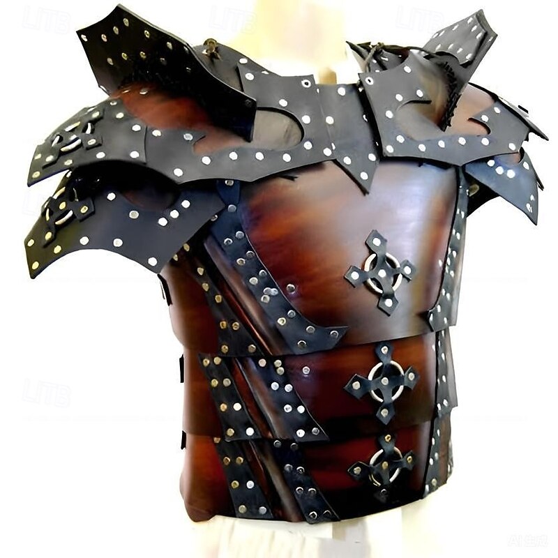 Retro Vintage Medieval Renaissance Armor Vest Chest Guard Knight Ritter Viking Elven Fancy Dress Men's Viking Halloween Carnival Masquerade Party Renaissance Fair LARP Adults' Chest Guard All Seasons2