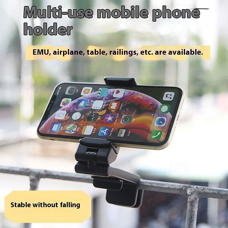 Airplane Travel Essentials Phone Holder Universal Handsfree Phone Mount for Flying with 360 Degree Rotation Accessory for Airplane Travel Must Haves Phone Stand for Desk Tray Table4