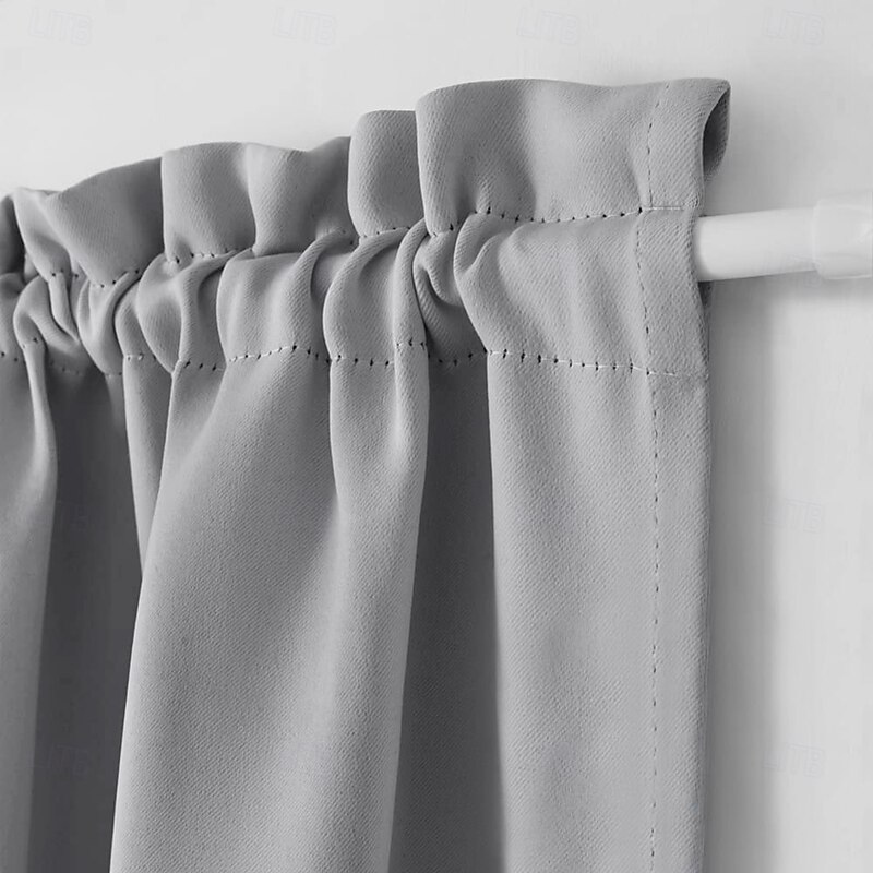 Blackout Window Curtains, Farmhouse Thermal Insulated Noise Reducing Privacy Faux Linen Patio/French/Glass Door Curtain Panel, 1 Panel2