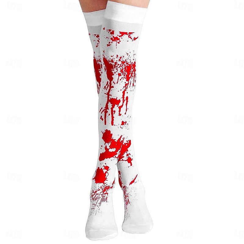2-Piece Halloween Party Bloody Gloves and Blood Stain Socks, Perfect for Halloween Cosplay, Costume, and Spooky Party Props4