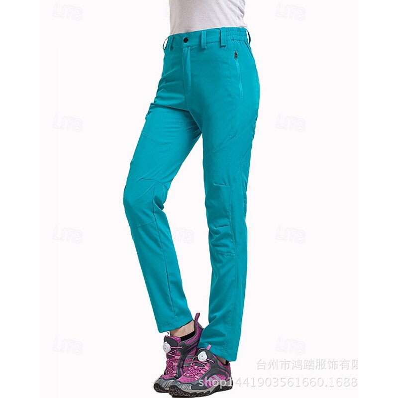 Women's Cargo Pants Slacks Casual Full Length Natural Plain Pocket Elastic Waist Zipper Pocket Comfy Outdoor Comfortable Outdoor Holiday Lake blue Fuchsia Fall Regular Fit