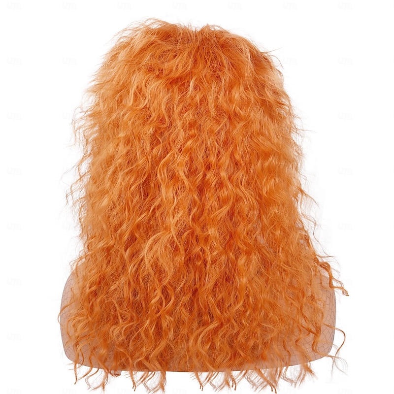 80s Rocker Punk Wig Long Curly Wig for Men and Women Retro Mullet Wigs for Halloween Costume Cosplay Party4