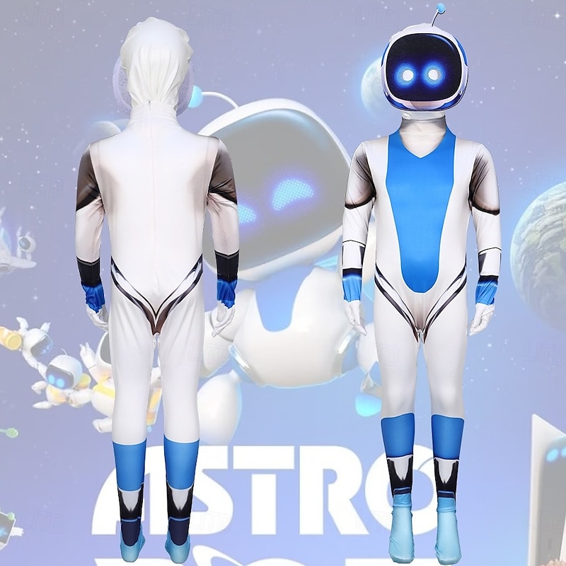 Futuristic Robot Astro Bot Costume Bodysuits STEM Day Cosplay Movie Cosplay for Men's Boys Adults Kid's Halloween Carnival World Book Day Performance Educational Dress Up School Event Dress Up - Main Image