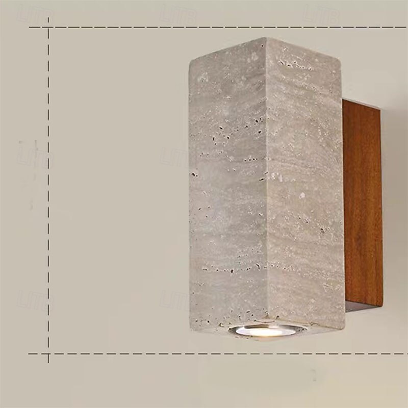 LED Wall Lamp, Japanese Wabi-sabi Style, Natural Yellow, Travertine, Bedroom, Living Room, Back Wall, Corridor, Hotel3