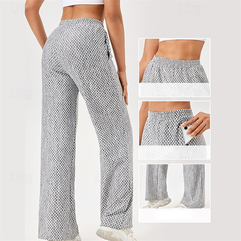 Women's fitness pants Pilates Pants Yoga Pants Three-dimensional honeycomb texture with Pockets Lightweight High Waist Pilates Gym Zumba Bottoms Solid Color Yellow Pink Red Fall Sports Activewear2