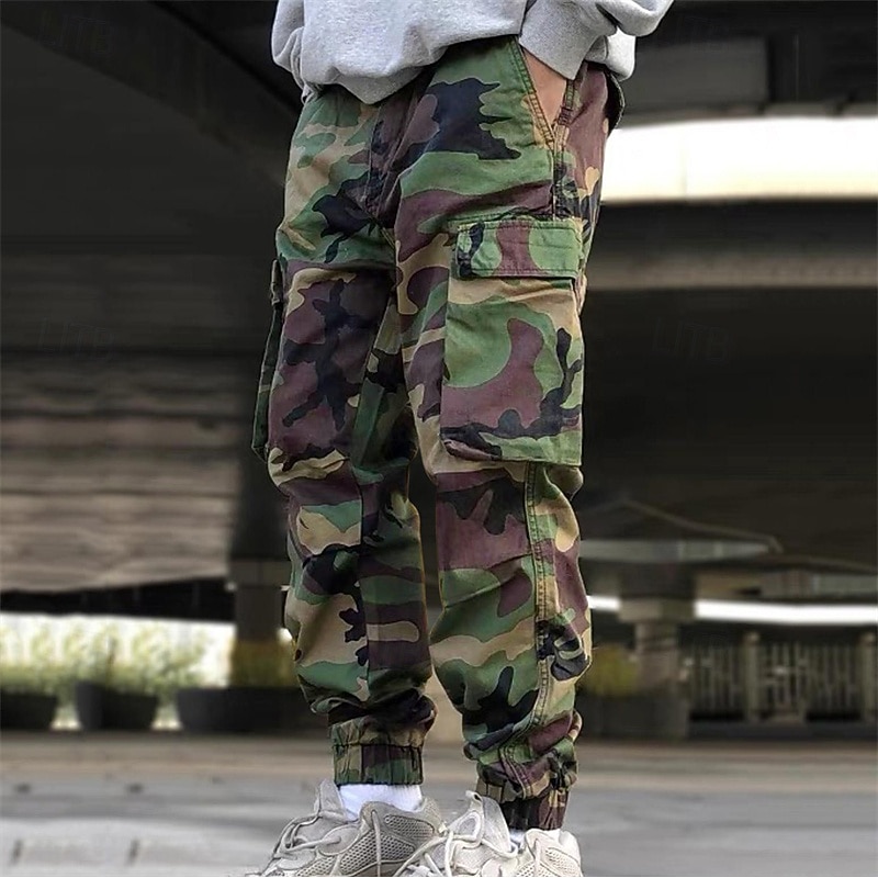 Men's Cargo Pants Hiking Pants Trousers Hiking Trousers Camouflage Outdoor Regular Fit Waterproof Windproof Quick Dry Lightweight Pants / Trousers Pocket Elastic Waist Grey Camping / Hiking Golf2
