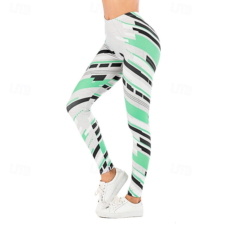 Women's Slacks Leggings Cozy Leggings Streetwear Casual Full Length Natural Floral Elastic Waist Print Comfy Outdoor Comfortable Outdoor Vacation Holiday Black Yellow Blue Green Fall Regular Fit3