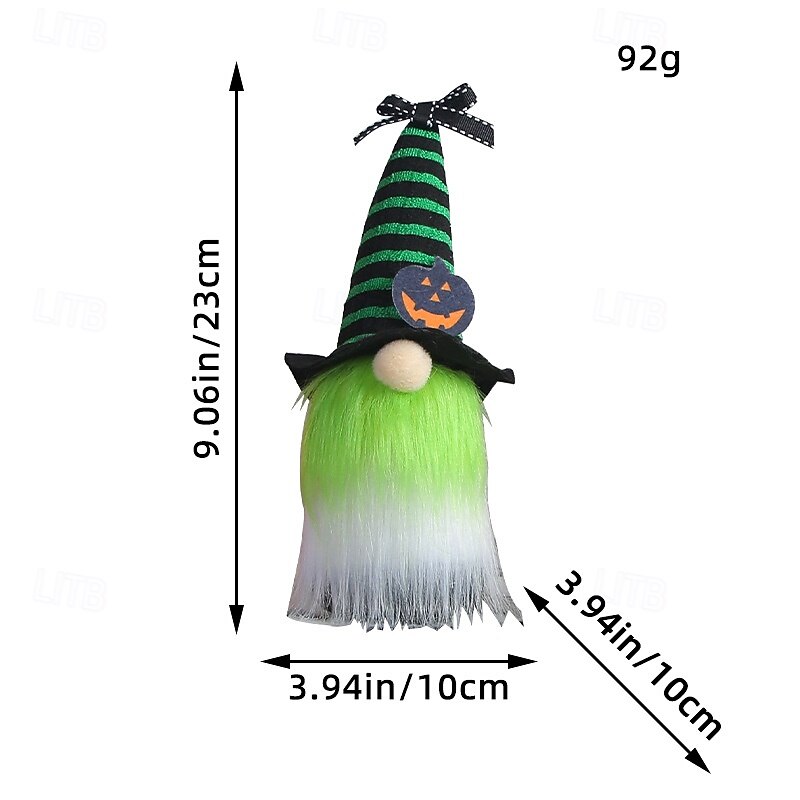 Halloween Witch Gnome Mini Plush Door with Hats, Cute Ghost Festival Decoration, Bar and Tabletop Props for Spooky Party Decor4
