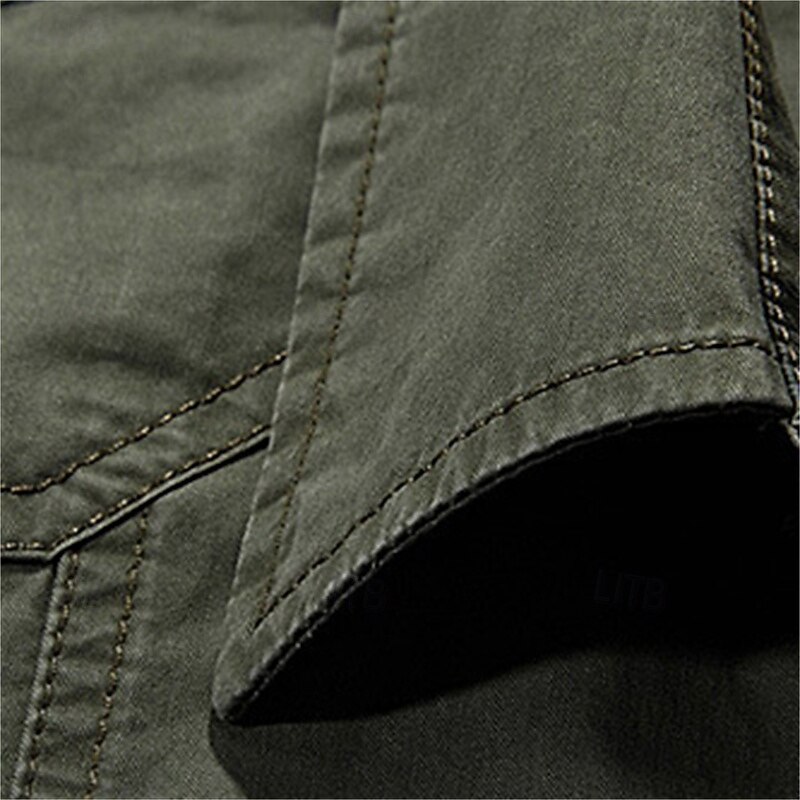 Men's Hiking Shirt Hiking top cargo shirt Short Sleeve Turndown Top Outdoor Quick Dry Lightweight Breathable Polyester Army Green Khaki Tennis Golf Running4