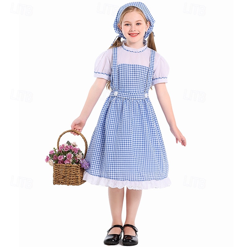 The Wizard of Oz Fairy Tale Dorothy Dress Outfits Costume Storybook Characters Traditional Movie Cosplay for Girls' Kid's Halloween Carnival World Book Day Performance Educational Dress Up School - Main Image