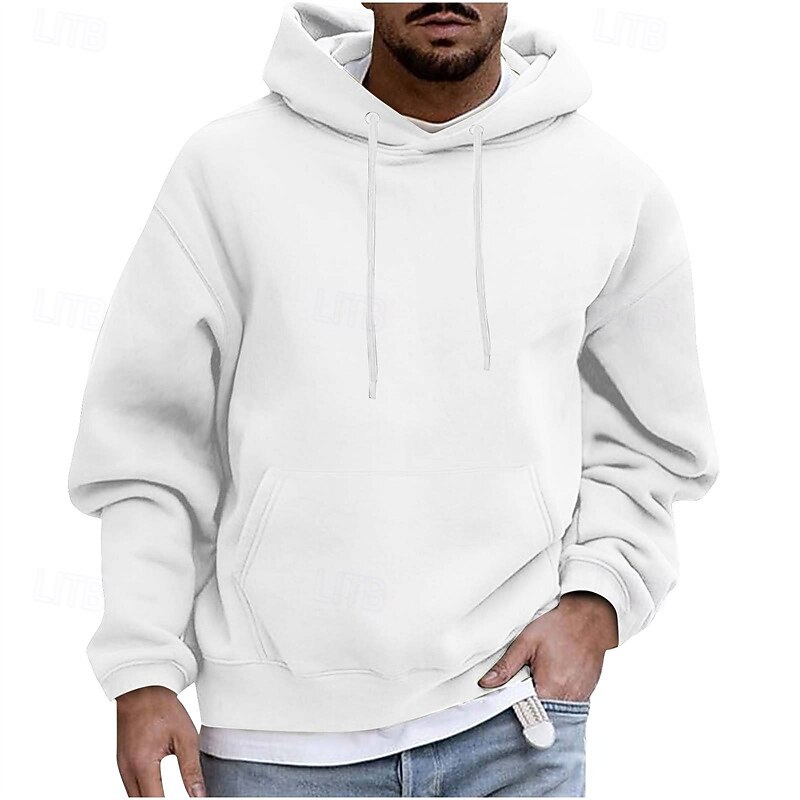 Men's Hoodie Black White Wine Blue Purple Hooded Plain Pocket Sports & Outdoor Daily Holiday Polyester Streetwear Basic Casual Spring Autumn / Fall Clothing Apparel Hoodies Sweatshirts2