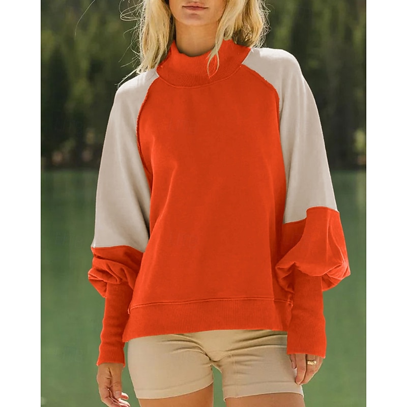 Women's Sweatshirt Track Top Pullover Sports Top Patchwork Long Sleeve Top Athleisure Fall Color Block Thermal Warm Windproof Tennis Golf Running Sportswear Activewear Wine Red Black Army Green