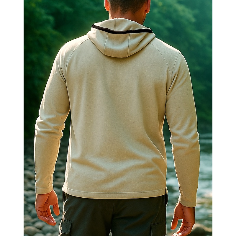 Men's Hoodie Polo Sweatshirt Hiking top Long Sleeve Hoodie Tee Tshirt Top Outdoor Quick Dry Lightweight Breathable Quarter-Zip Polyester Black White Royal Blue Tennis Golf Running2