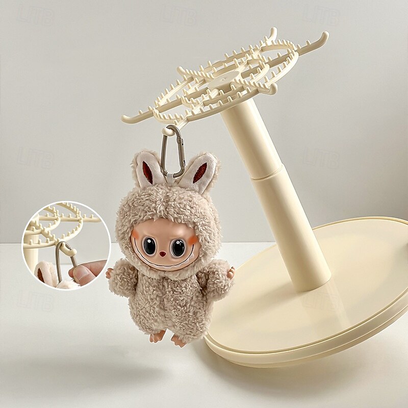 Rotating Display Case - 360 Clear Figure & Keychain Display Case with Dust Proof Coverfor 17/15cm Plush Dolls Stackable Holder Display Shelf for Collectibles(NO Dolls)3