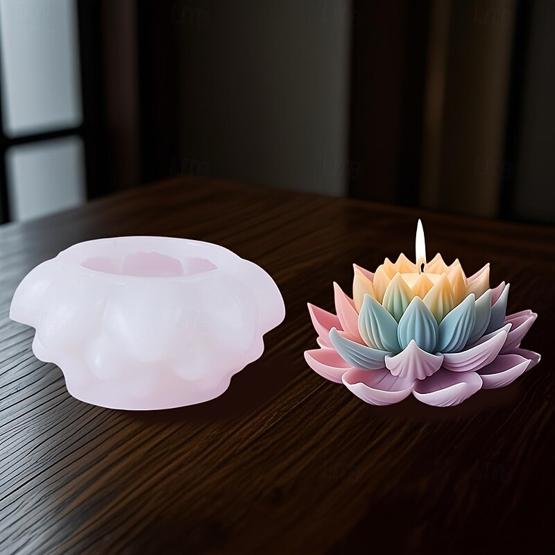 Silicone Lotus Mold - DIY Aromatherapy Candle Craft Wedding Decoration  Rose Candle Making Set Unique Gift for Valentine's Day Mother's Day Birthday2