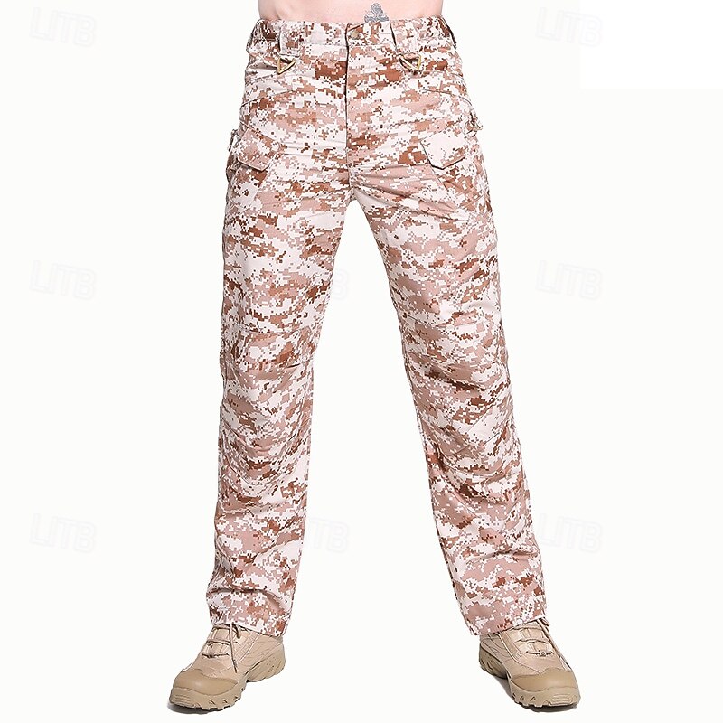 Men's Cargo Pants Hiking Pants Trousers Hiking Trousers Camouflage Outdoor Regular Fit Waterproof Quick Dry Lightweight Breathable Pants / Trousers Pocket Elastic Waist Yellow Dark Navy Camping2