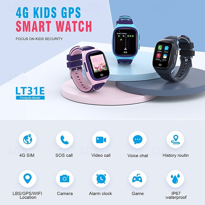 iMosi LT31 Smart Watch 1.4 inch 4G LTE Cellular Smartwatch Phone Bluetooth Alarm Clock Calendar Compatible with Null Kid's GPS Hands-Free Calls with Camera IP 67 40mm Watch Case2