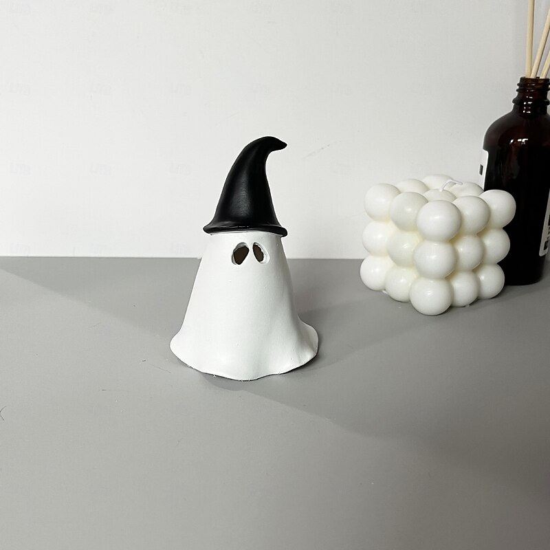 Halloween Cute Ghost Decoration Resin Incense Burner, Pumpkin, and Witch Design, Fun Resin Desktop Home Decoration Figurine3