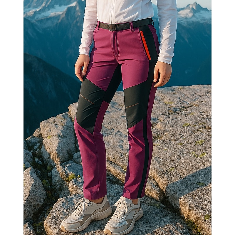 Women's Hiking Pants Trousers Hiking Trousers Patchwork Outdoor Regular Fit Waterproof Windproof Quick Dry Lightweight Pants / Trousers Rose Red Camping / Hiking Golf Running M L XL XXL XXXL