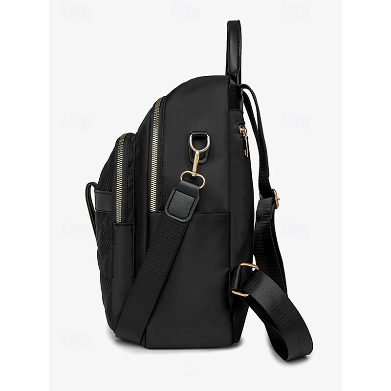 Women's Waterproof Quilted Nylon Backpack - Stylish Lightweight Casual Bag with Top Handle and Multiple Pockets for School, Work, Travel and Daily Use4