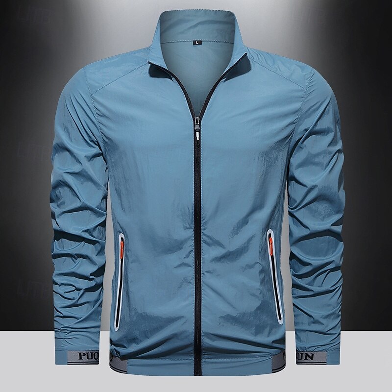 Men's Outdoor Jacket Hiking Jacket rain coat Outdoor Waterproof Sun Protection Windproof Hiking Outfits Hiking Clothes Spring Autumn / Fall Top Camping / Hiking / Caving Running White Blue Dark Blue4