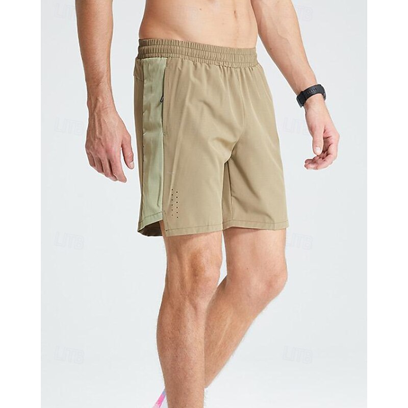 Men's Running Shorts sport pants Zipper Shorts Outdoor Sports & Outdoor Street Breathable Quick Dry Lightweight Elastic Tennis Golf Running Regular Fit Sportswear Activewear Solid Colored Black Blue2