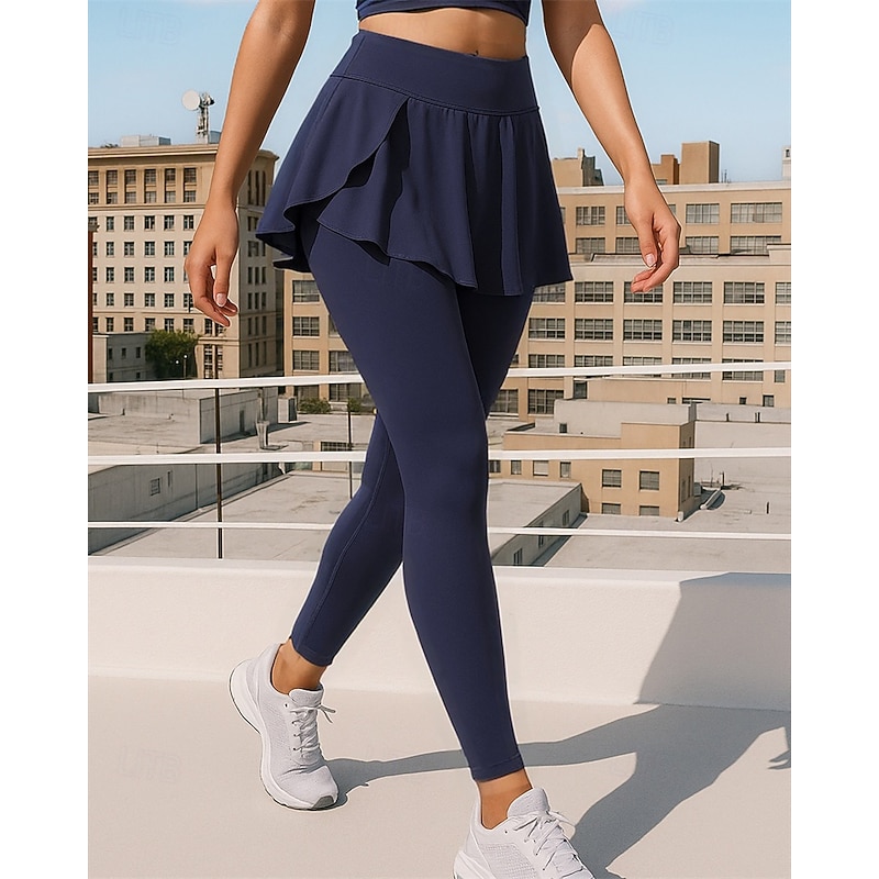 Women's Running Pants Running Skirt with Tights Elastic Waistband High Waist Pants / Trousers Sports & Outdoor Casual Lightweight Breathable Tennis Golf Running Regular Fit Sportswear Activewear4